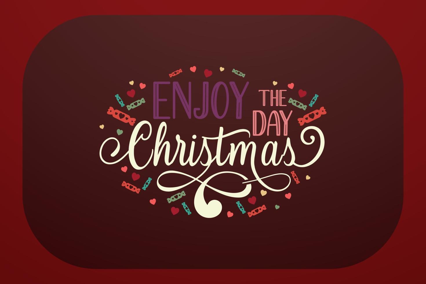 Christmas T-shirt Design Enjoy The Day Christmas vector
