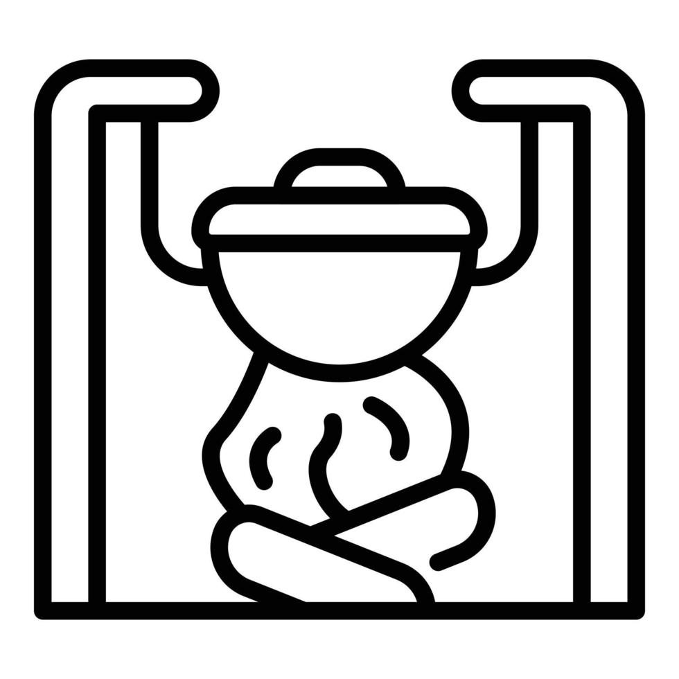 Fire camping icon, outline style vector