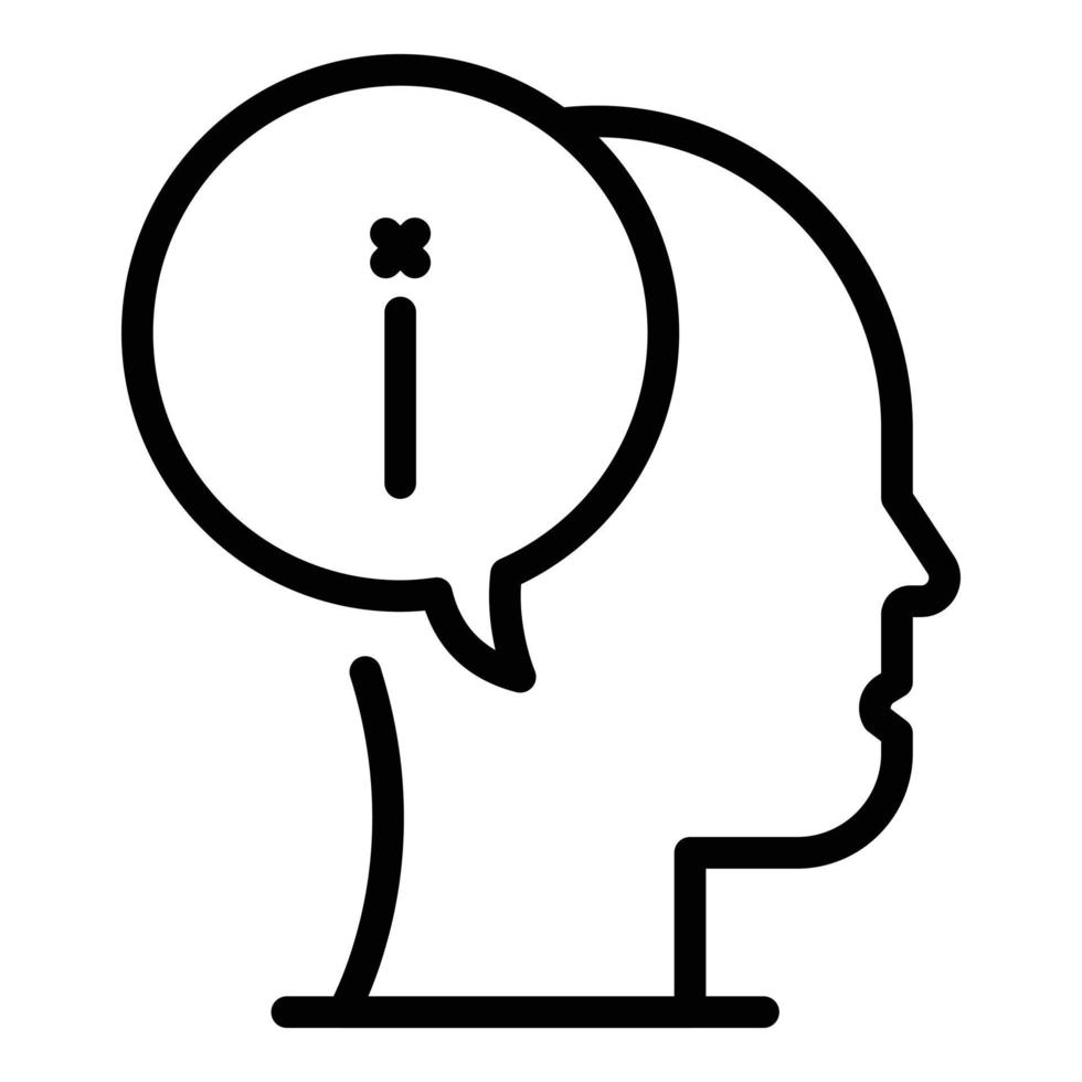 Info mind discussion icon, outline style vector