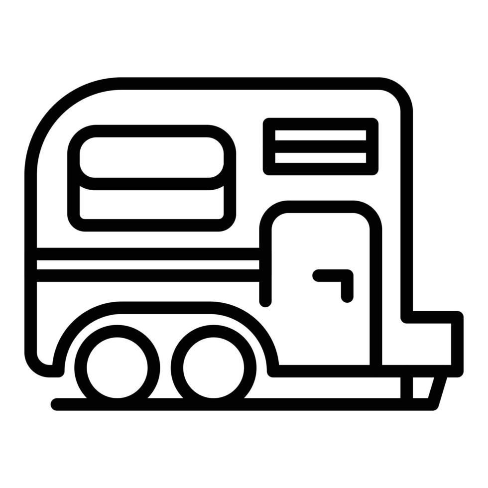 Voyage trailer icon, outline style vector