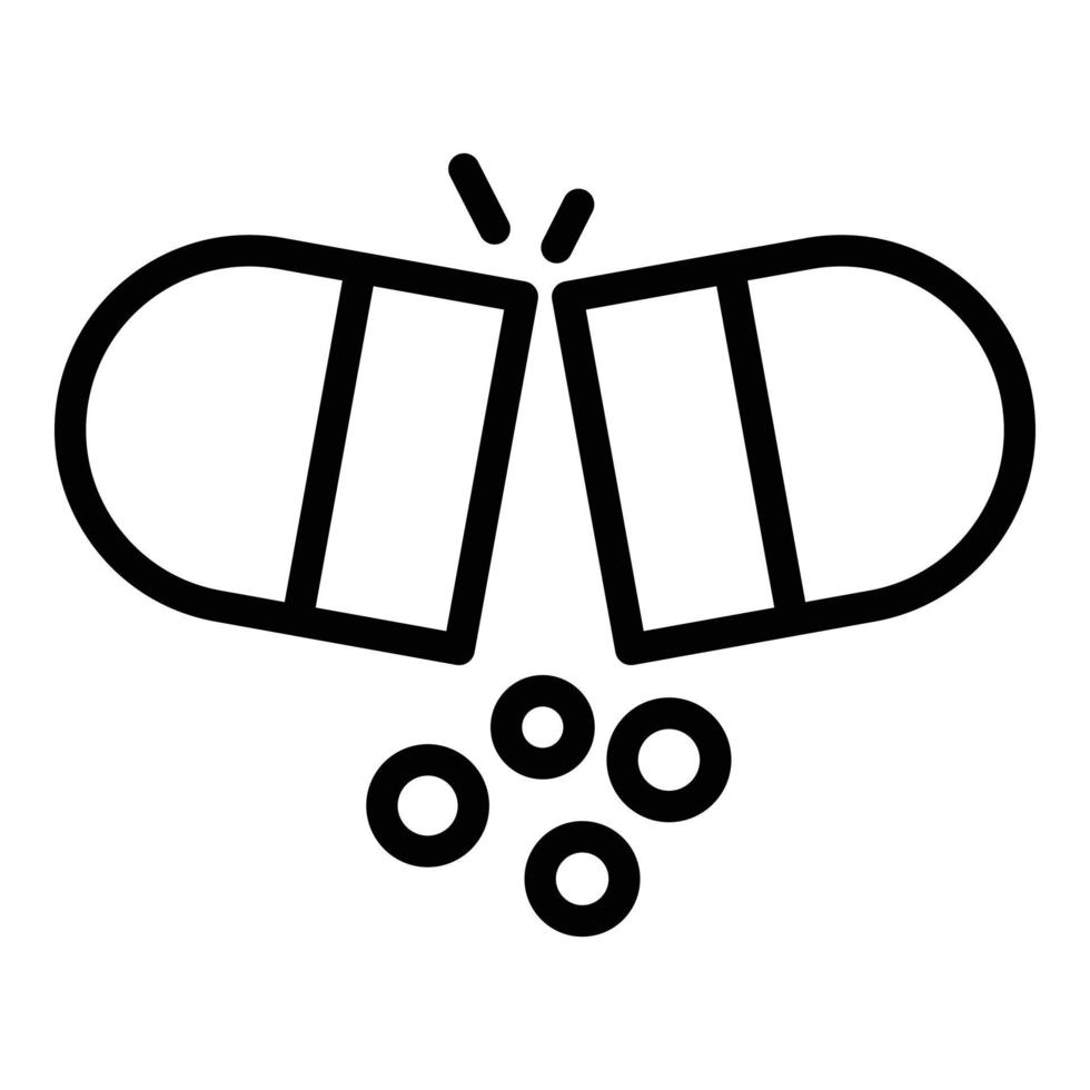 Cat drug pill icon, outline style vector