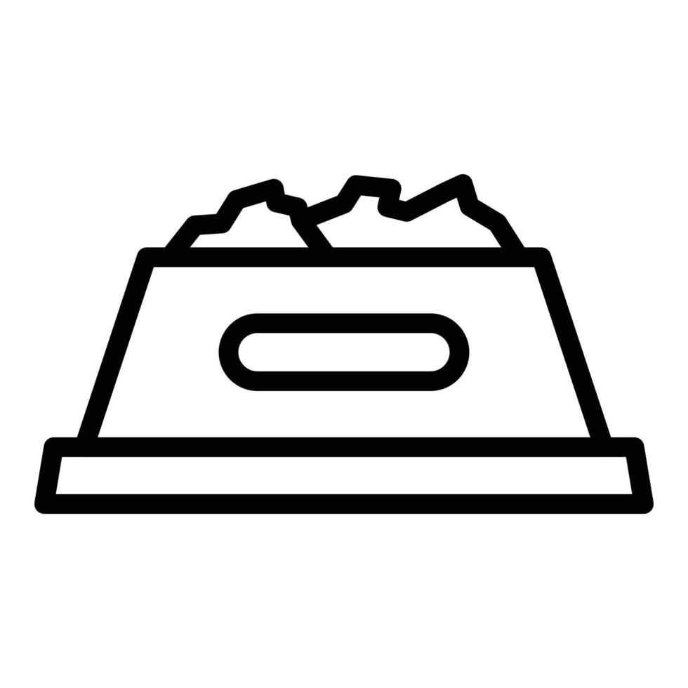 Full cat dish icon, outline style vector