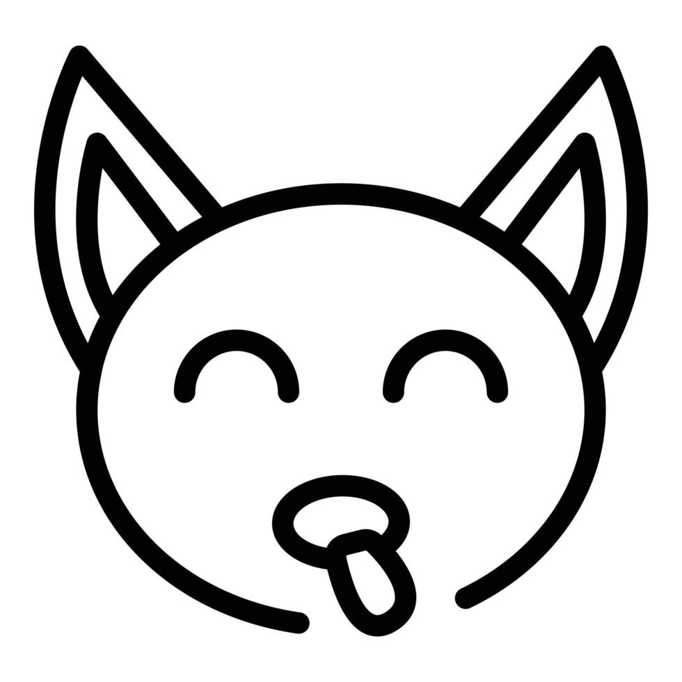 Cat face icon, outline style vector