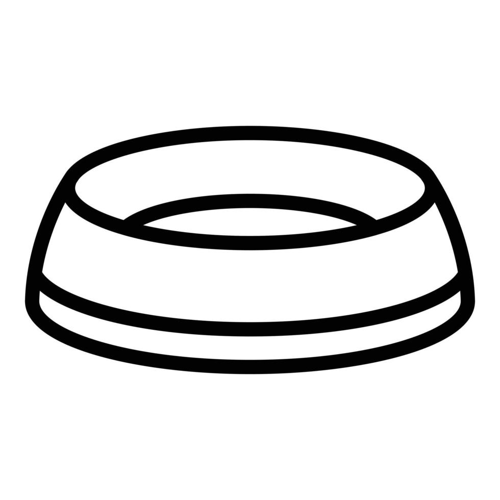 icono de plato de comida de gatito, estilo de esquema vector