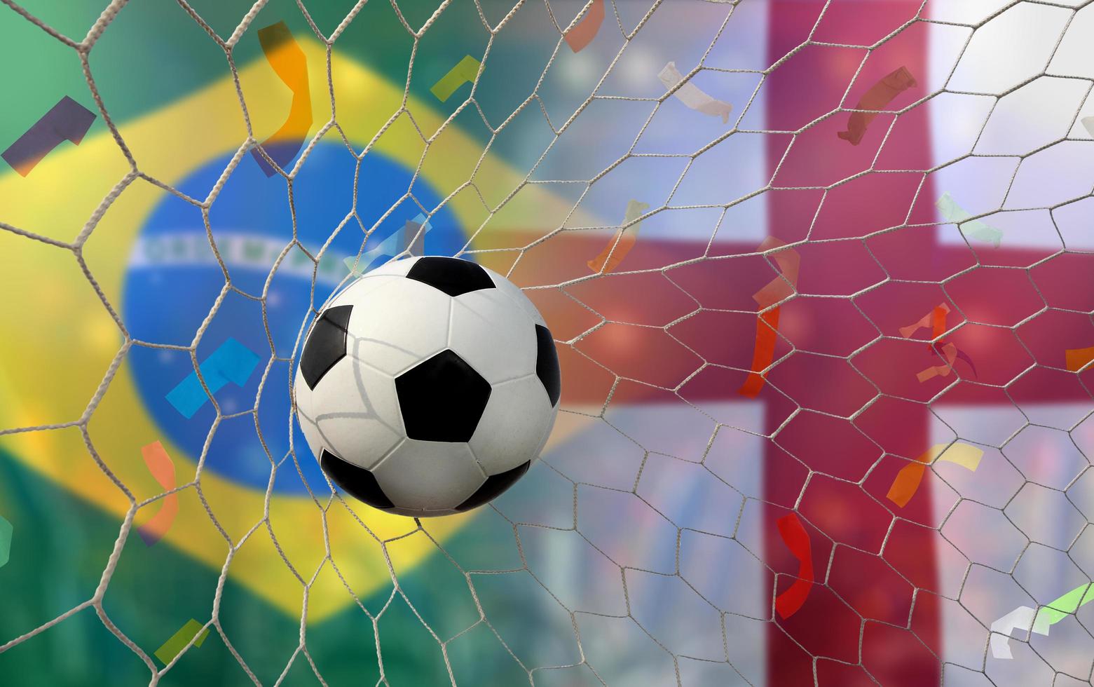 competición de copa de fútbol entre el nacional de brasil y el nacional de inglaterra. foto