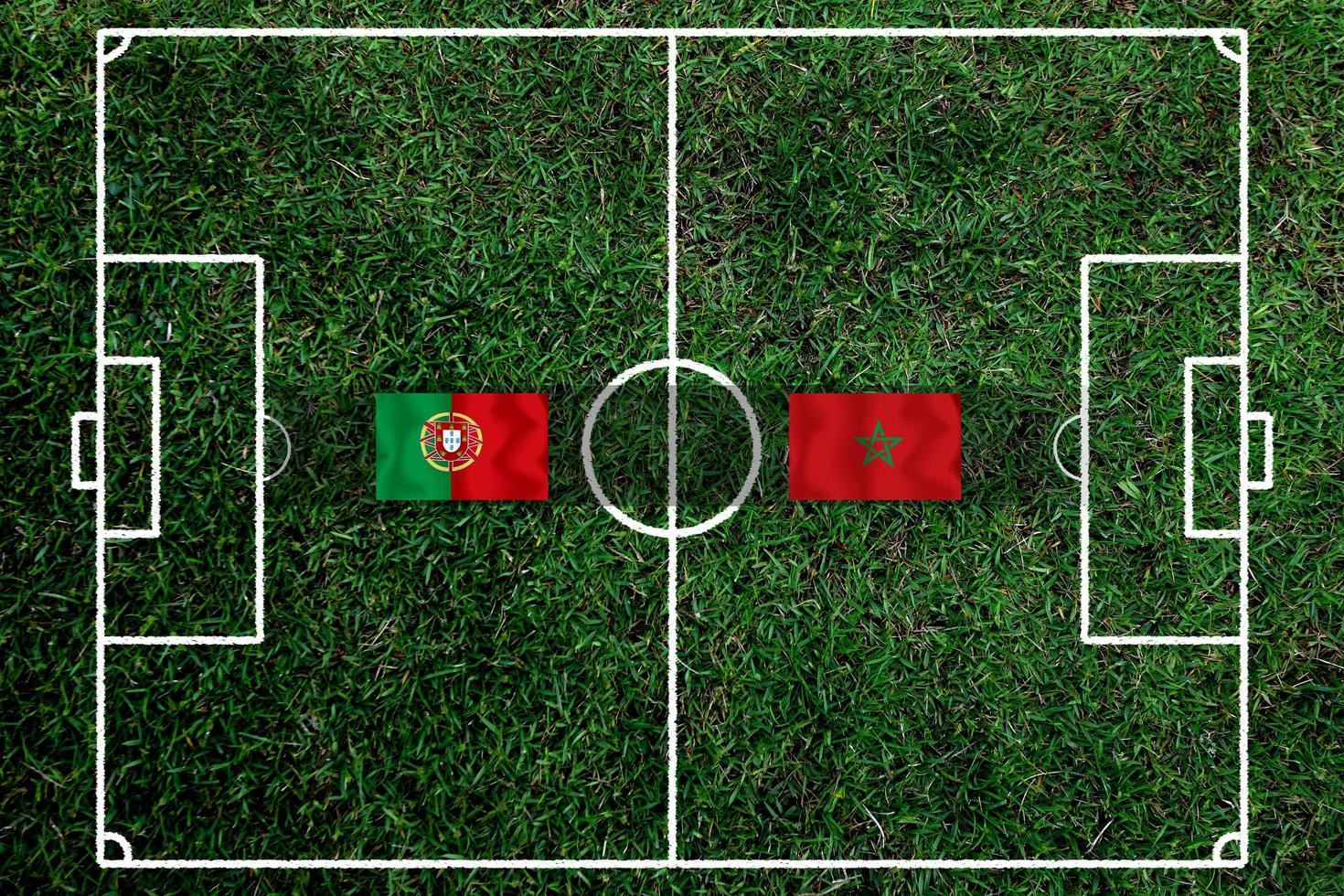 competición de copa de fútbol entre la nacional de marruecos y la nacional portuguesa. foto