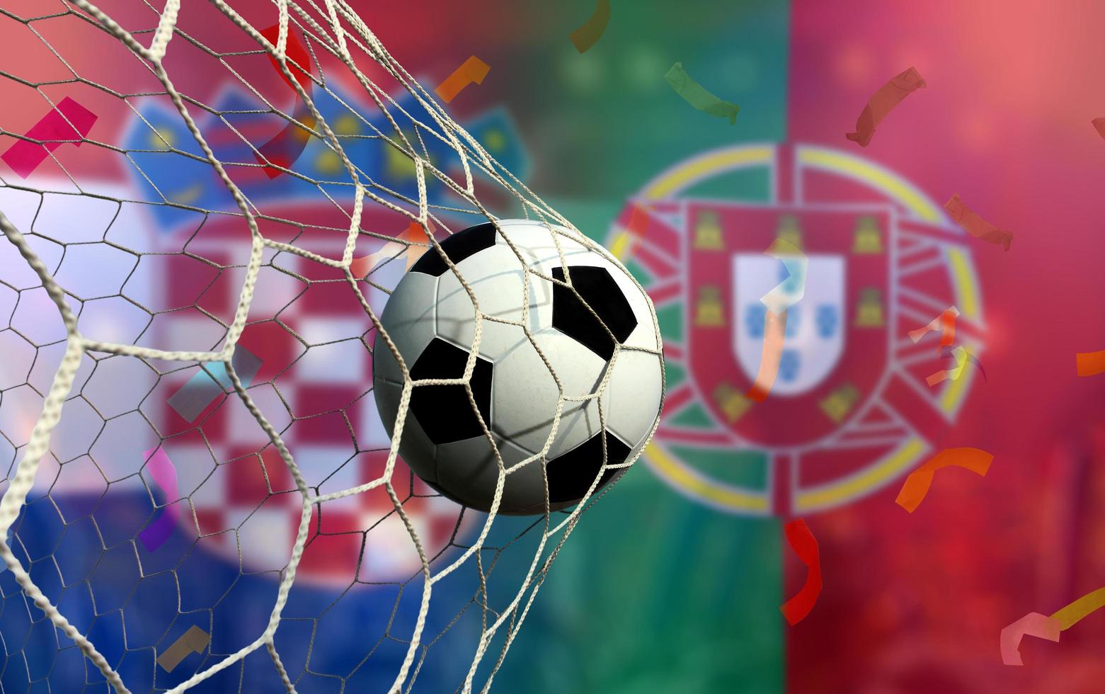 competición de copa de fútbol entre la croacia nacional y la portuguesa nacional. foto