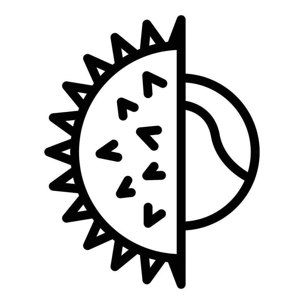 Half chetnut icon, outline style vector