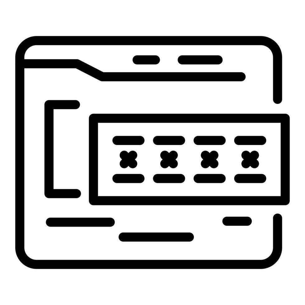 Web password icon, outline style vector