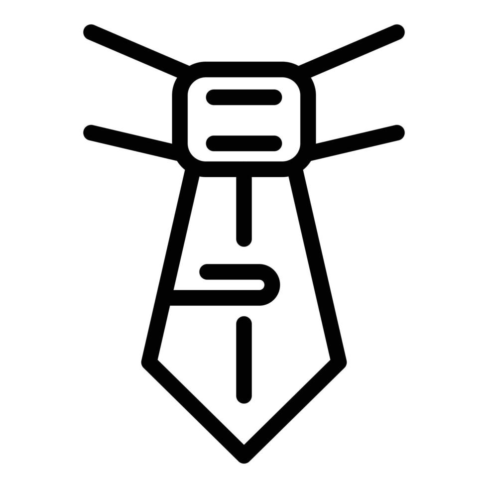 icono de corbata de oficina, estilo de esquema vector