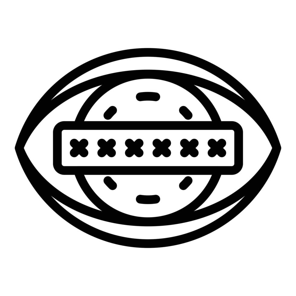 Eye password icon, outline style vector
