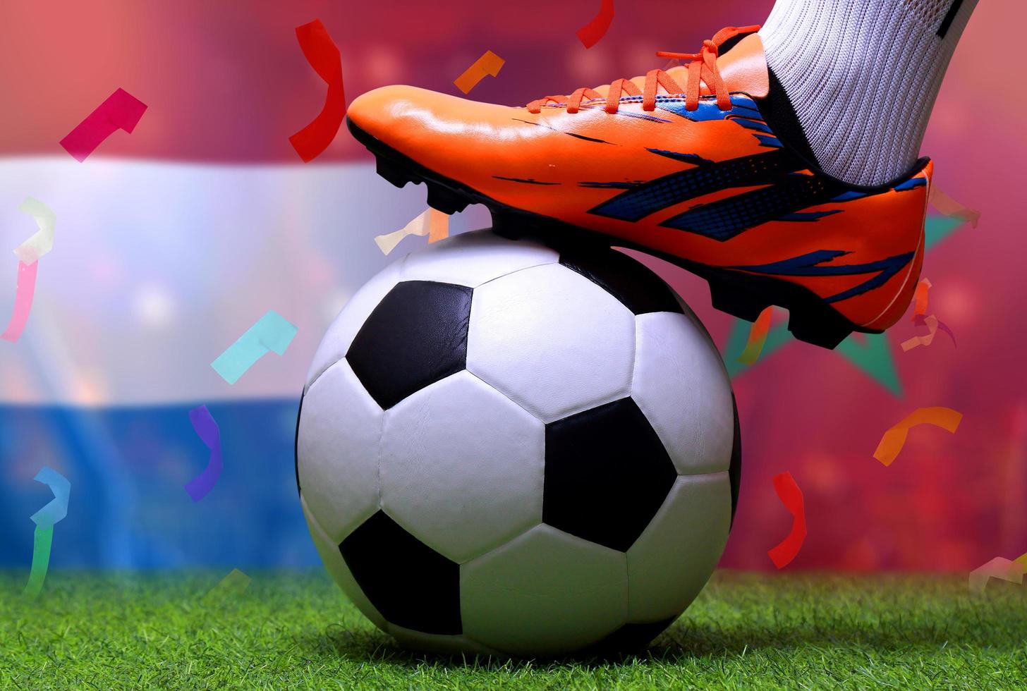 Football Cup competition between the national Netherlands and national Morocco. photo