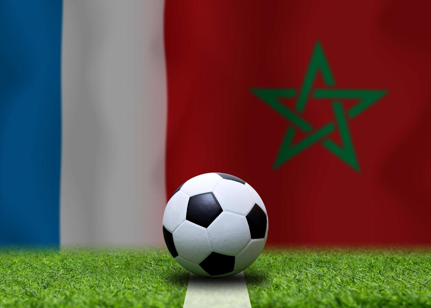 Football Cup competition between the national France and national Morocco. photo