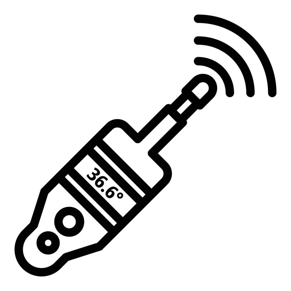 Device digital thermometer icon, outline style vector