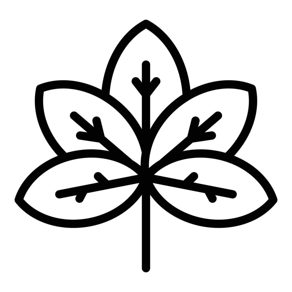 Park chetnut leaf icon, outline style vector