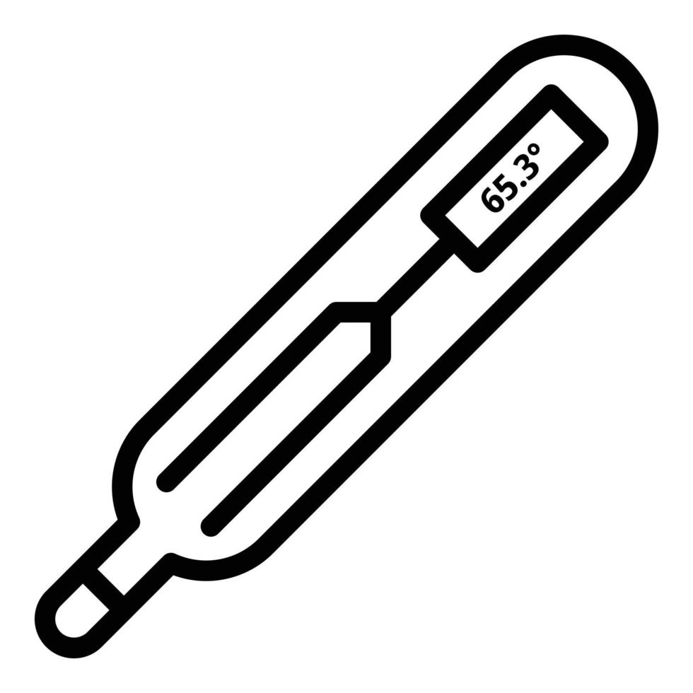 icono de termómetro corporal, estilo de esquema vector