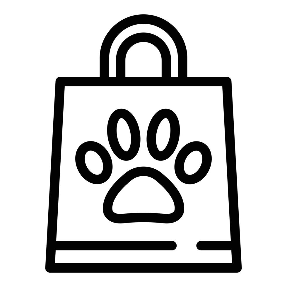 icono de tienda de mascotas, estilo de contorno vector