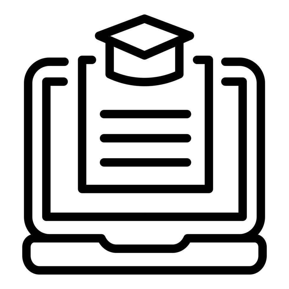 Learning platform icon, outline style vector