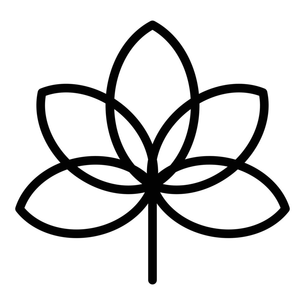 icono de hoja de planta de castaño, estilo de contorno vector