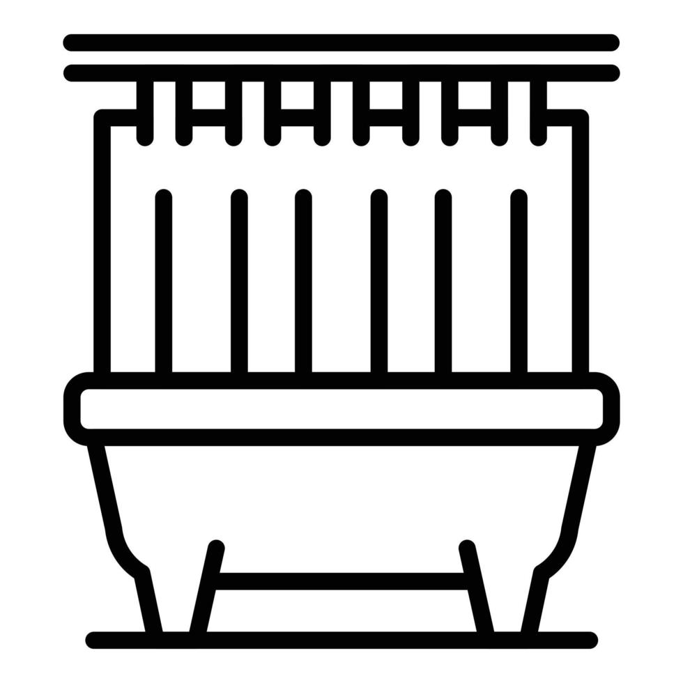Shower curtain care icon, outline style vector