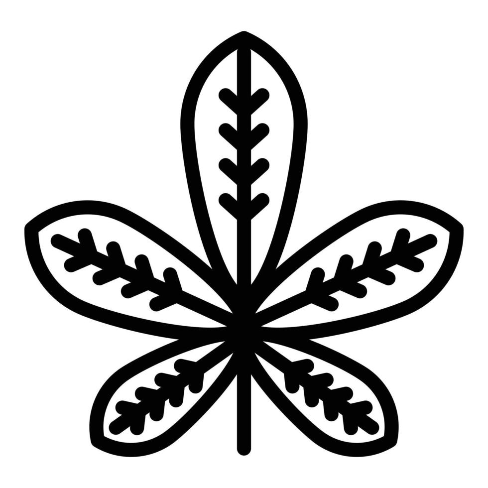 Leaf tree chetnut icon, outline style vector