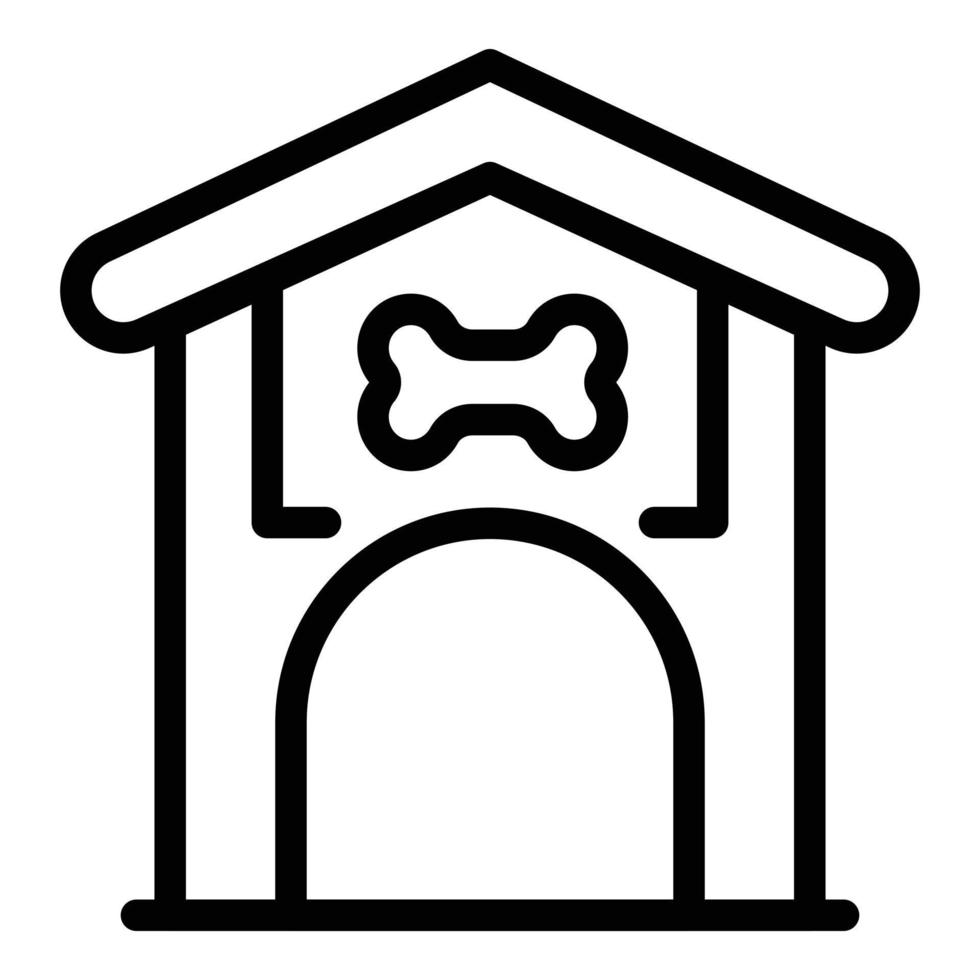 Dog kennel icon, outline style vector