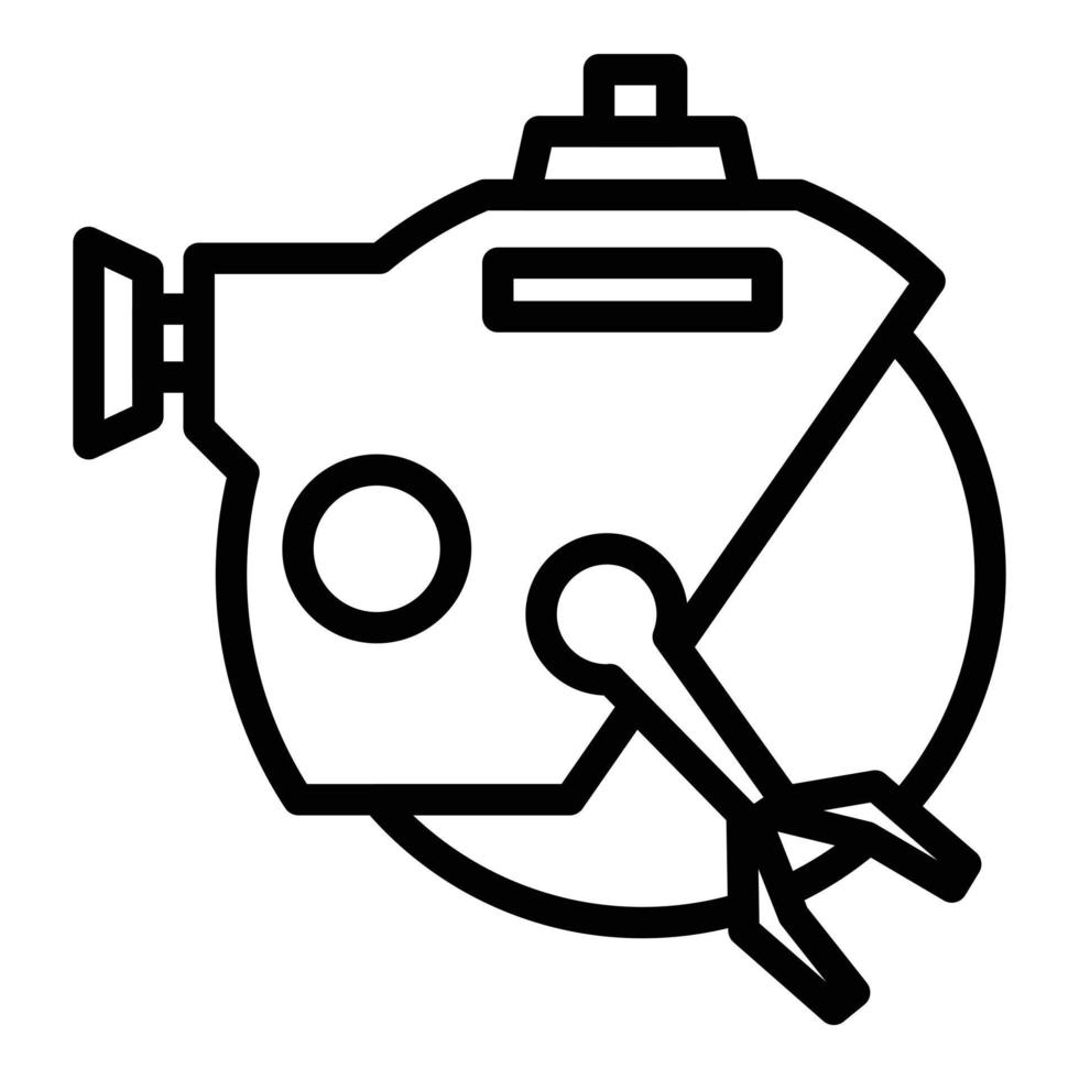 Apparatus bathyscaphe icon, outline style vector