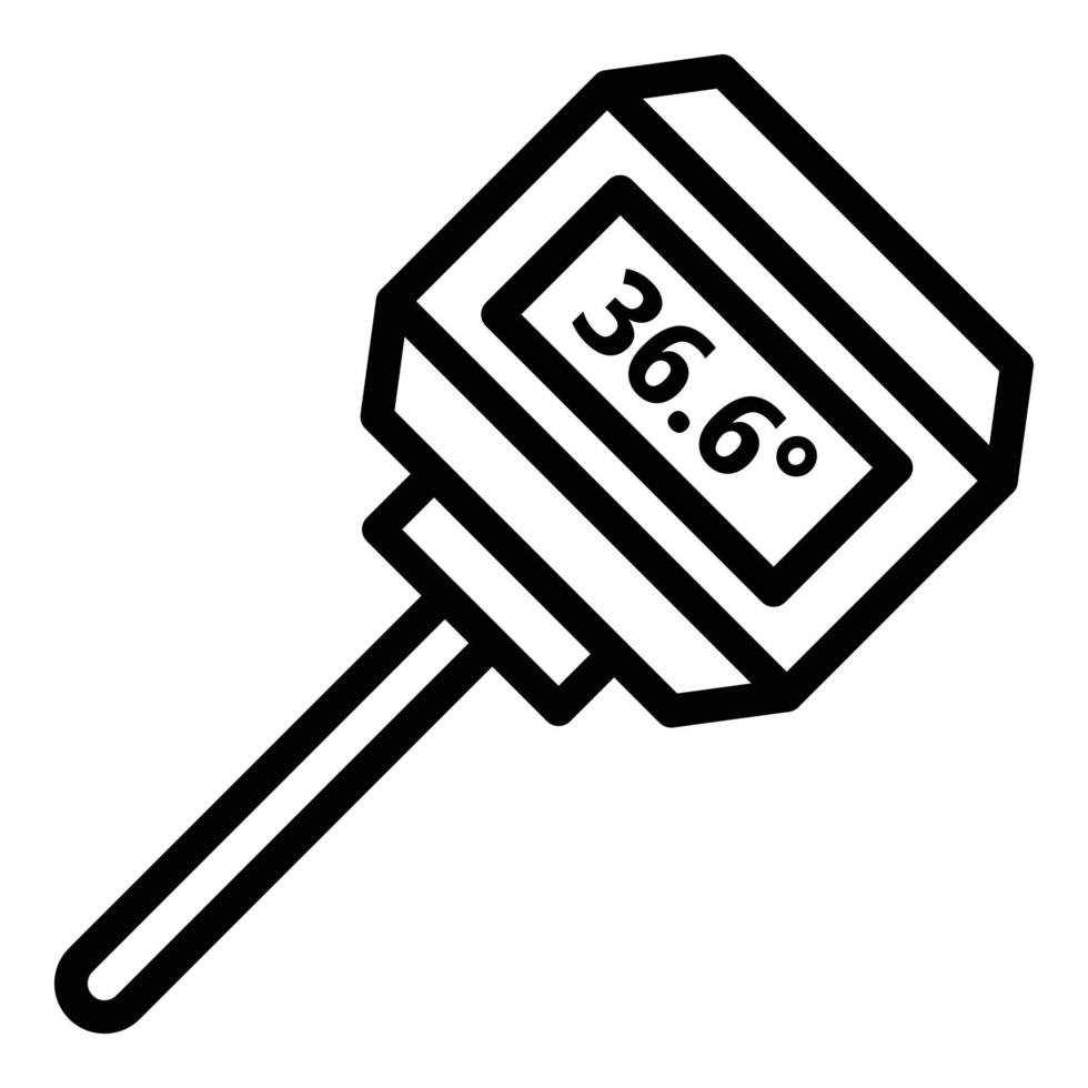 Digital thermometer icon, outline style vector