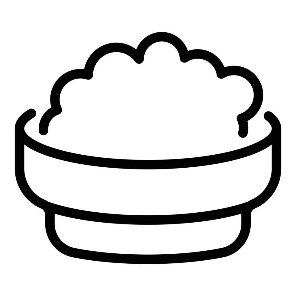 Dog food bowl icon, outline style vector