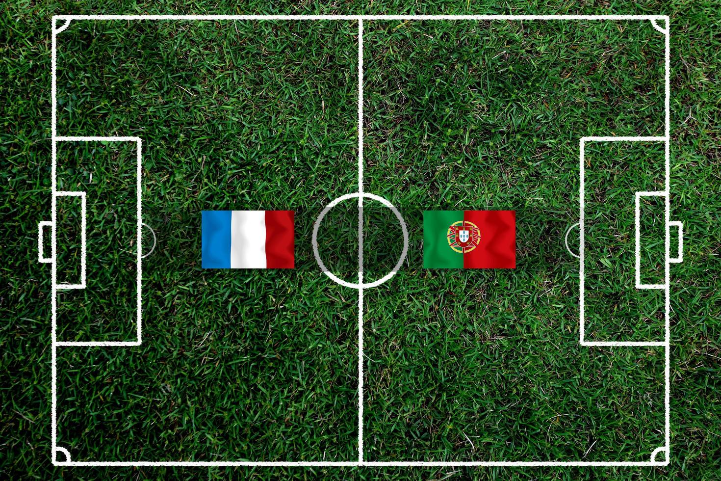 Football Cup competition between the national France and national Portuguese. photo