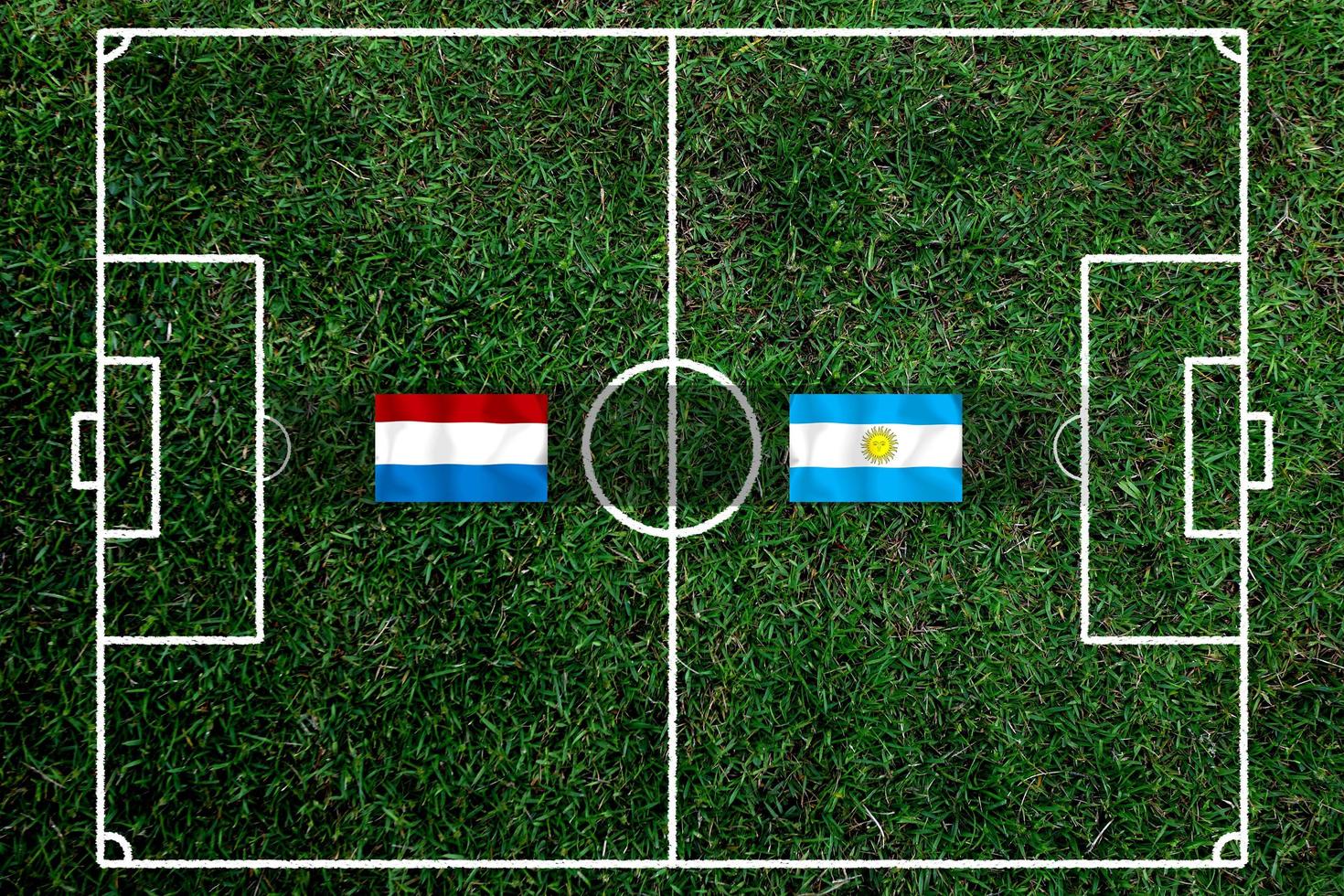 competición de copa de fútbol entre los países bajos nacional y argentina nacional. foto