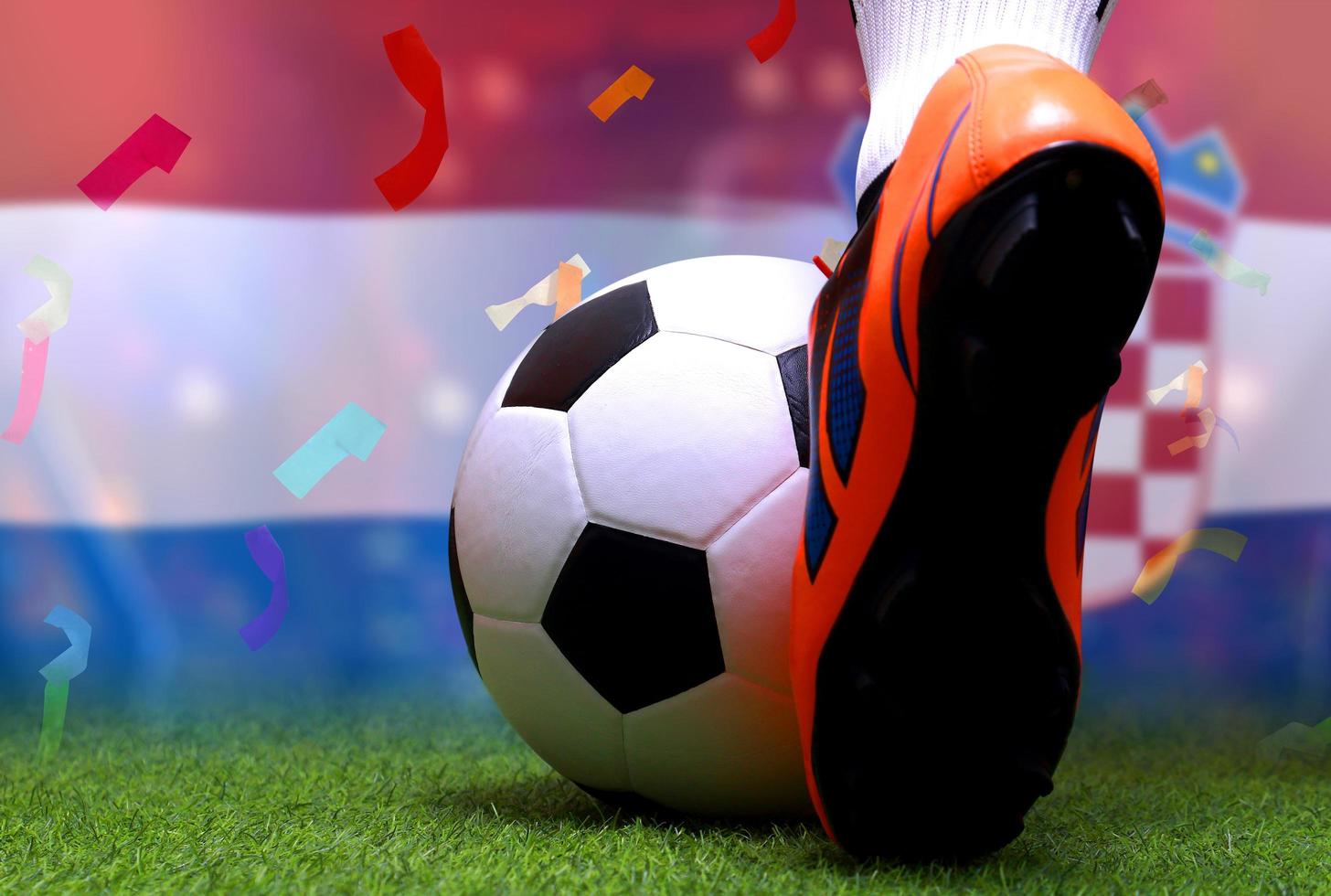 Football Cup competition between the national Netherlands and national Croatia. photo