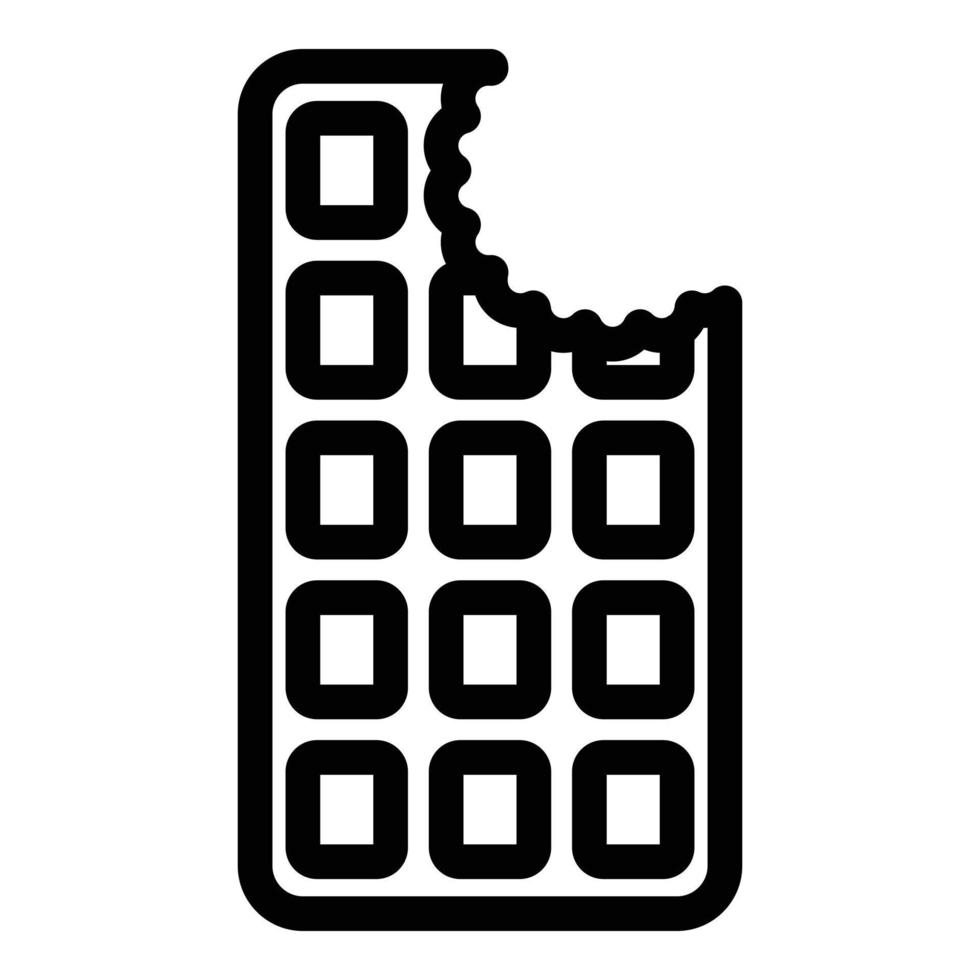 Bite chocolate icon, outline style vector
