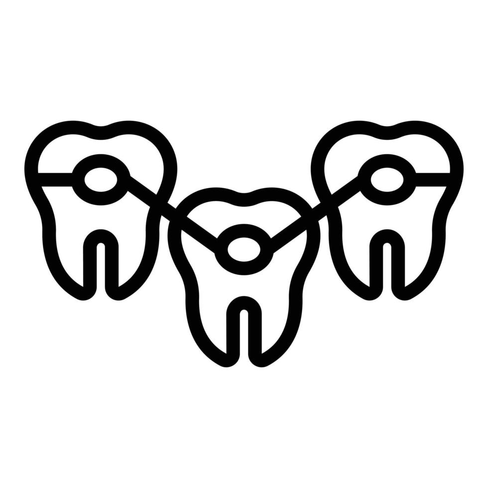 icono de dientes, estilo de esquema vector