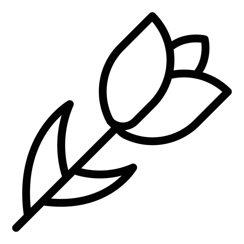 icono de flor de tulipán, estilo de contorno vector