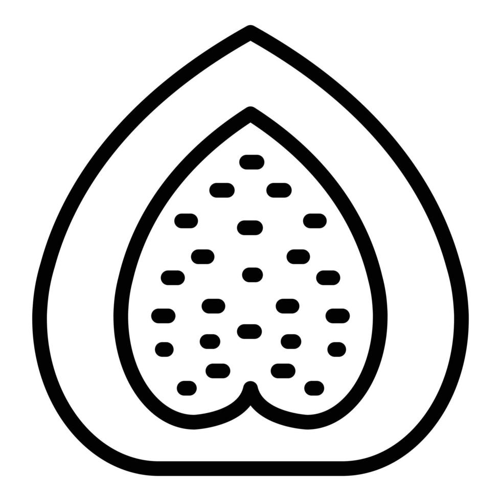 Half fig icon, outline style vector