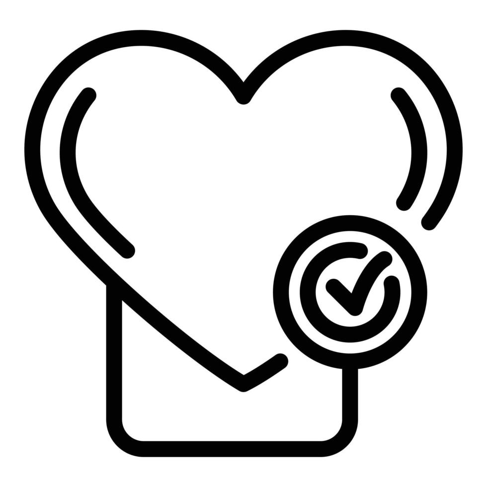 Healthy heart icon, outline style vector