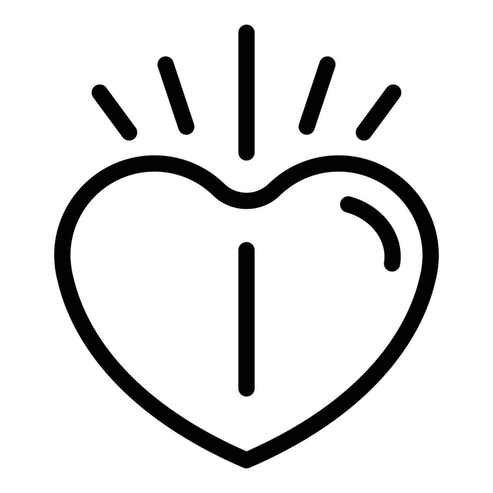 Heart attack icon, outline style vector