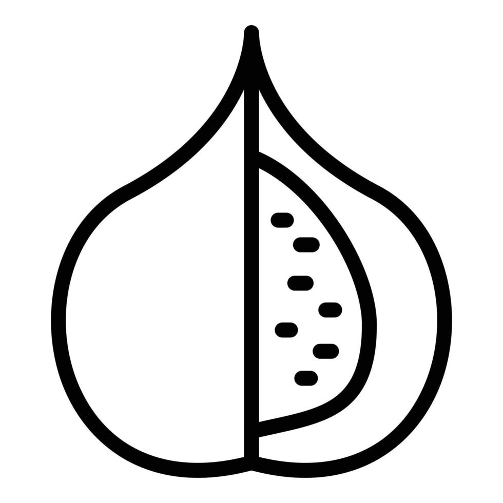 Summer fig icon, outline style vector