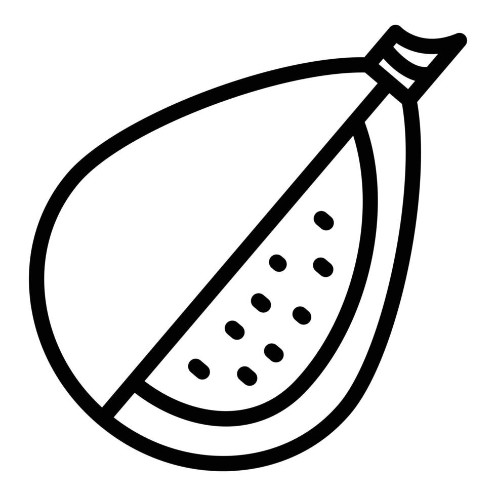 Vegan fig icon, outline style vector