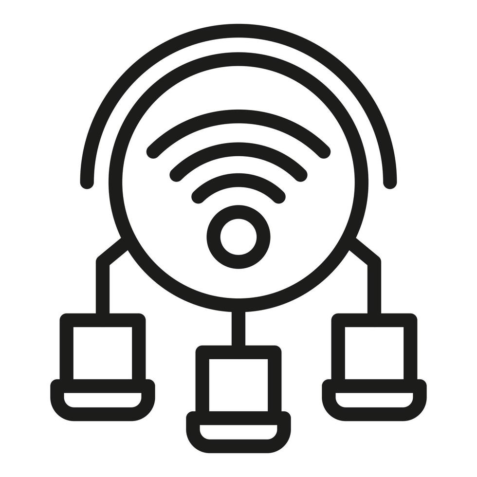 Wifi hotspot icon, outline style vector