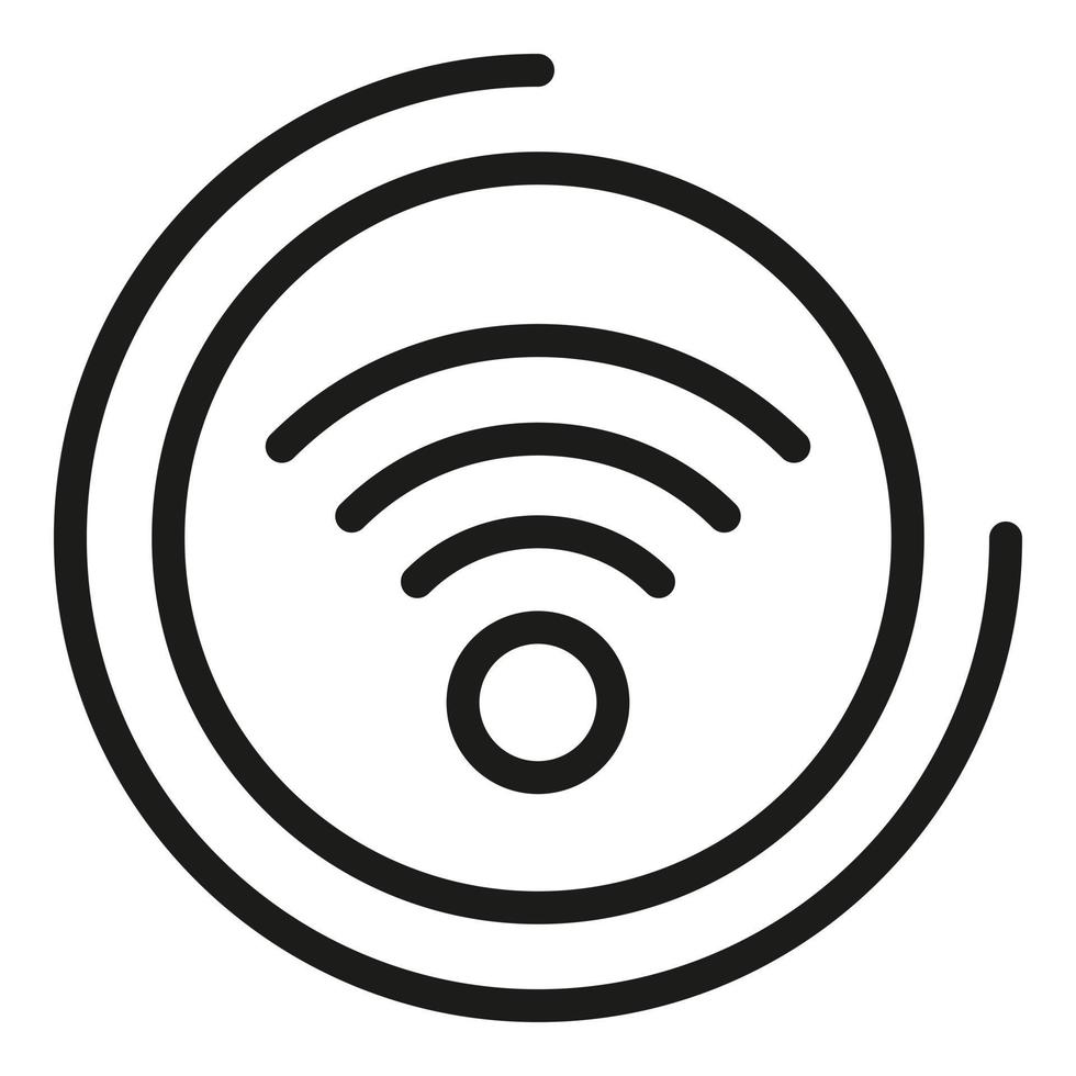 Wifi circle icon, outline style vector