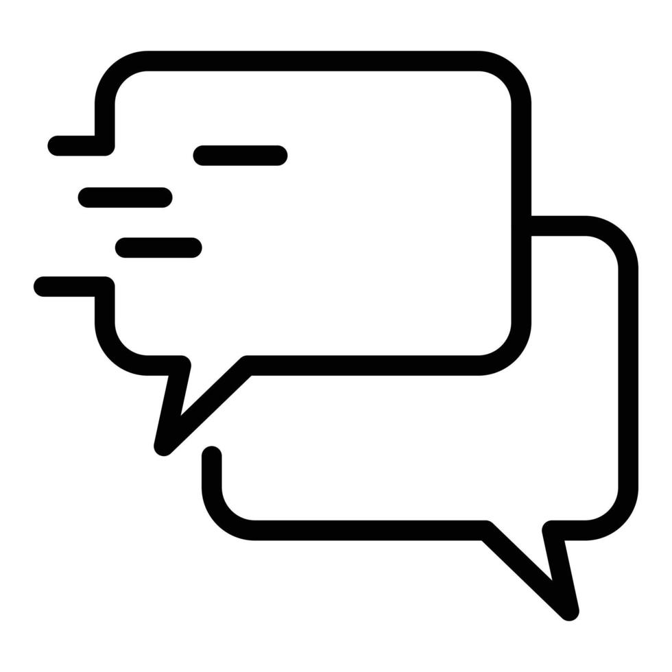 Chat speed icon, outline style vector