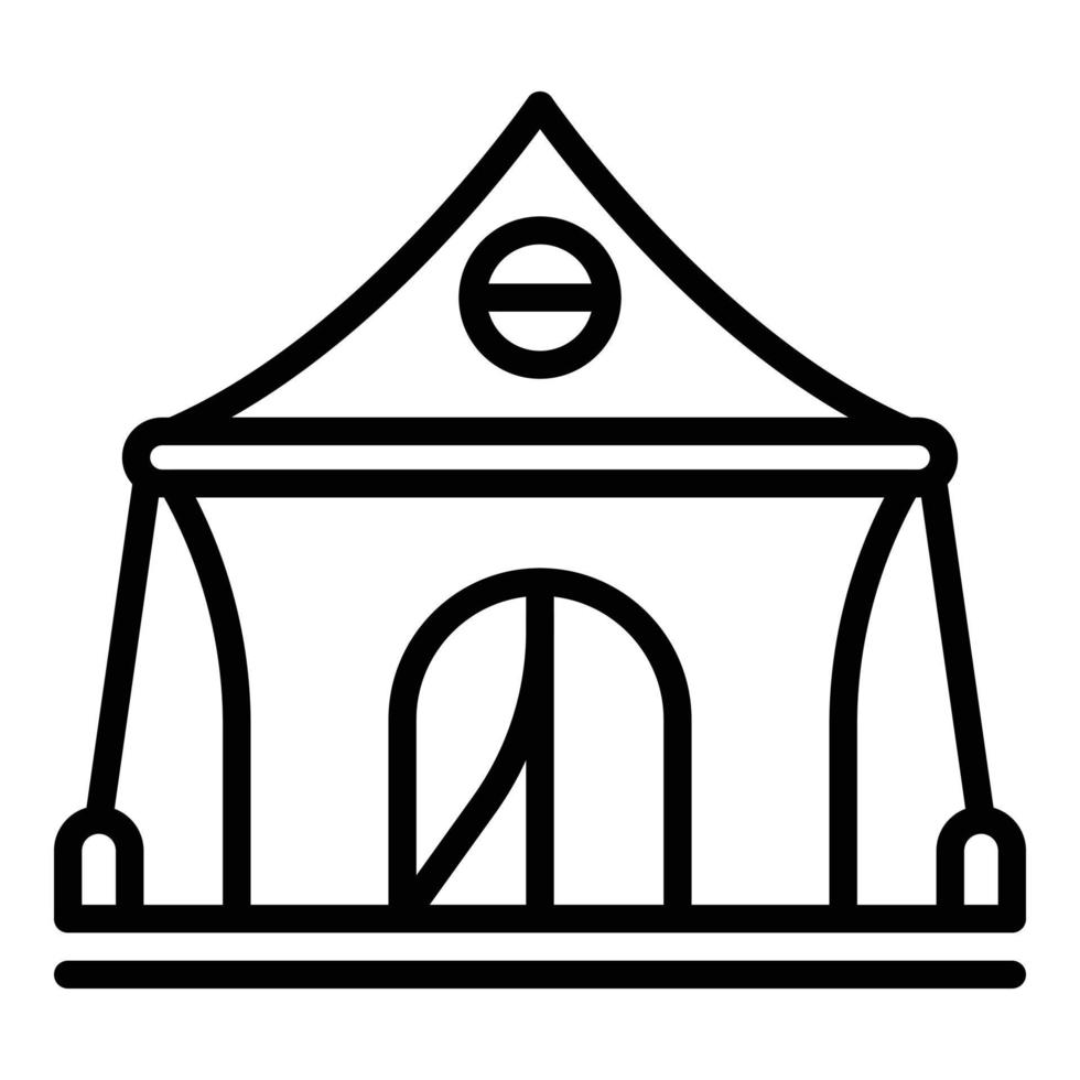 Camp tent icon, outline style vector