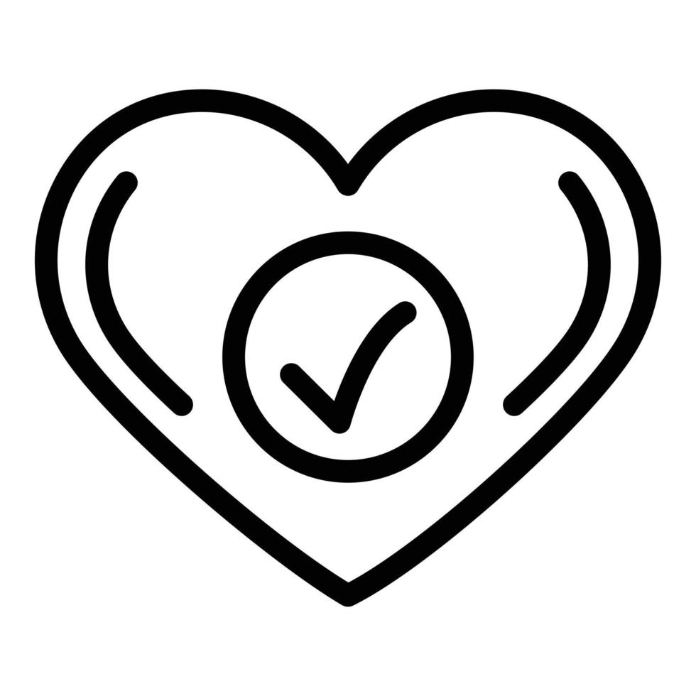 Strong heart icon, outline style vector