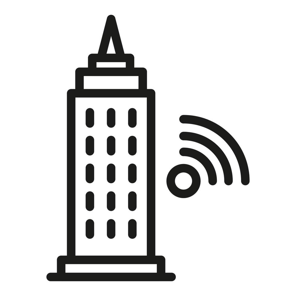 icono de torre wifi, estilo de esquema vector