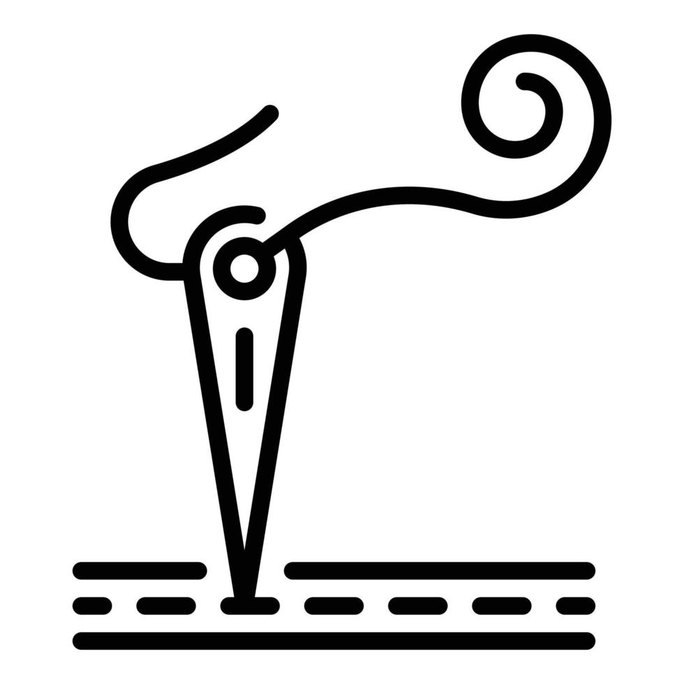 Needle icon, outline style vector
