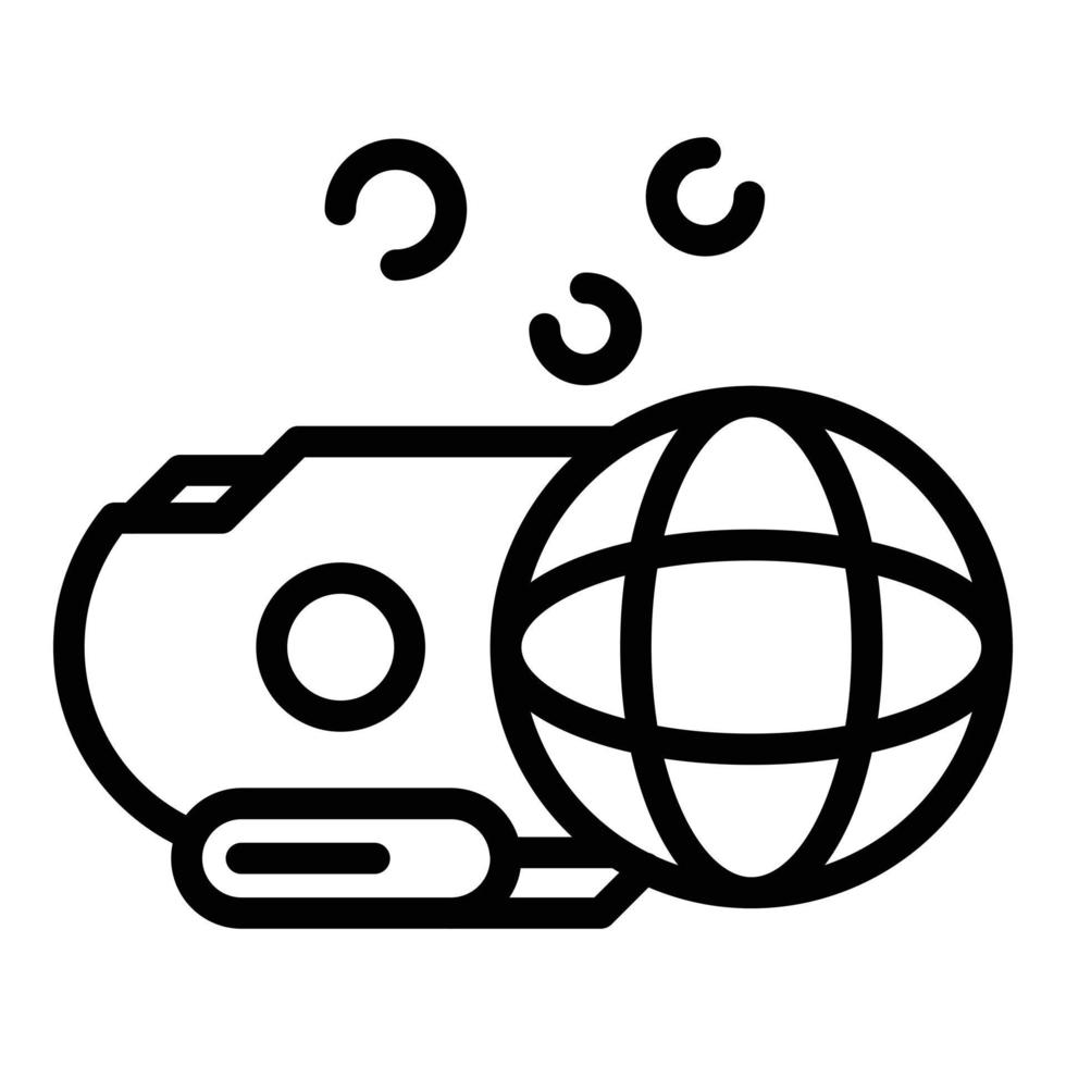 Exploring bathyscaphe icon, outline style vector