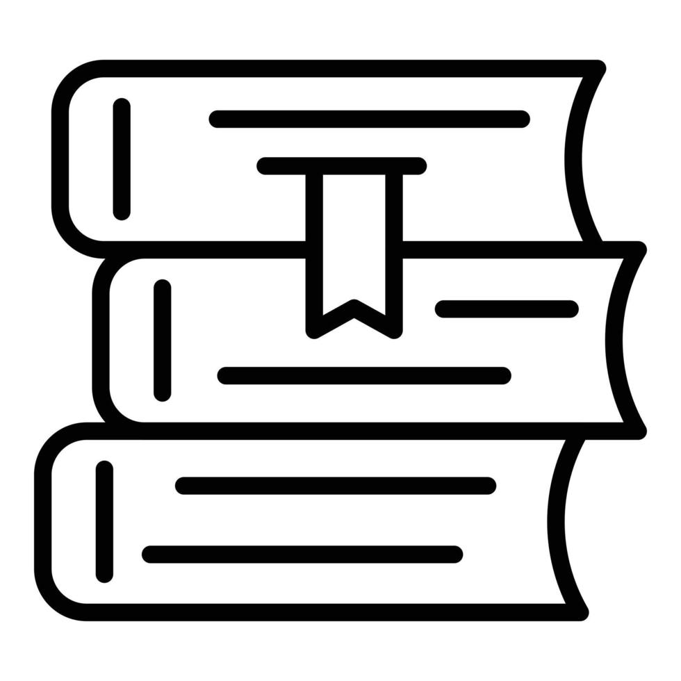 Mentor book stack icon, outline style vector