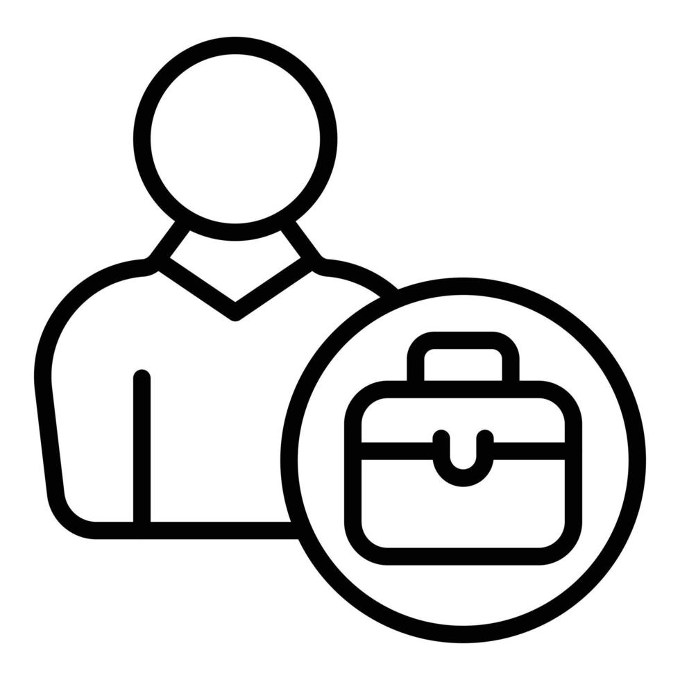 Mentor suitcase icon, outline style vector